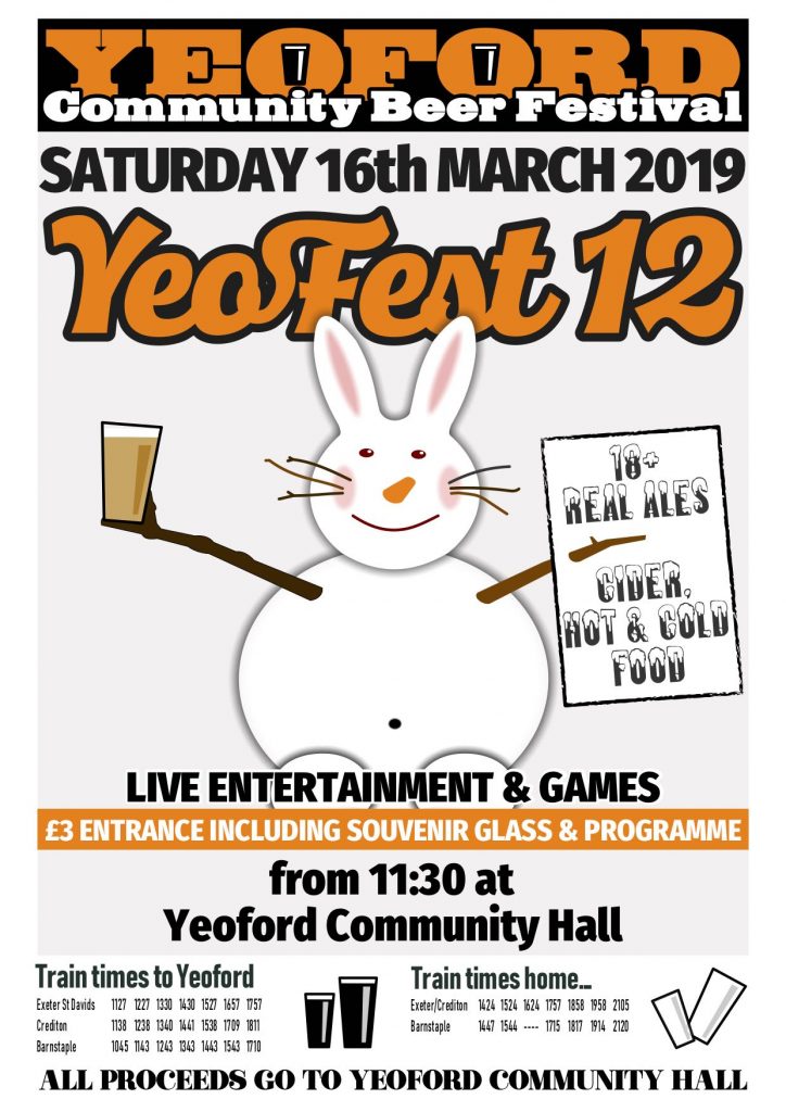 Yeofest 12 - Saturday 16th March 2019
