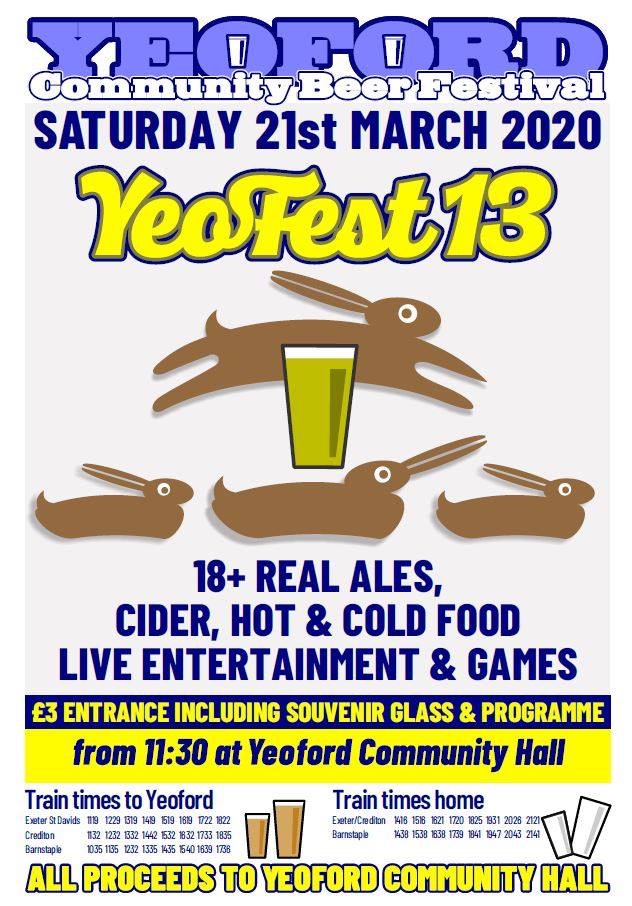 Yeofest 13 - Saturday 21st March 2020